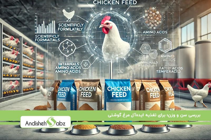 تهیه تغذیه مناسب مرغ نسبت به سن و وزن